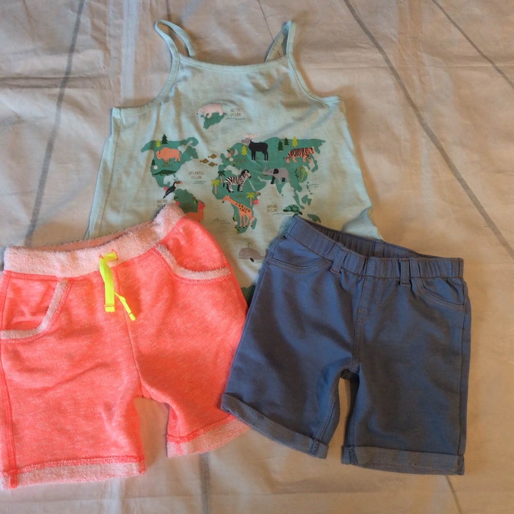 Cat & Jack 3-Piece Top Shorts Bundle 4-5T